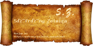 Sáfrány Zelmira névjegykártya
